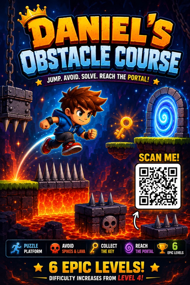 Promotional poster for Daniel's Obstacle Course