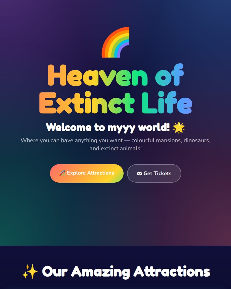 The home page of Heaven of Extinct Life
